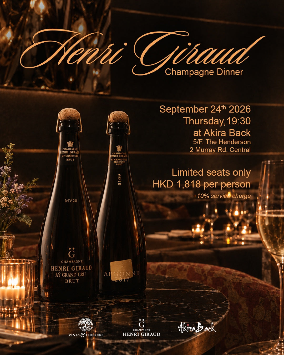 Henri Giraud Champagne Tasting Dinner at Akira Back